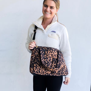 Puffer Messenger Bag - Leopard