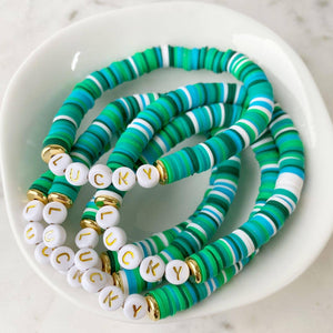 "Lucky" Green Multi Color Pop Bracelet