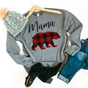 Plaid Mama Bear Sweatshirt