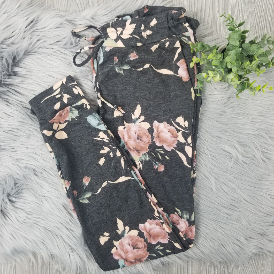 Floral Lounge Pants • Charcoal