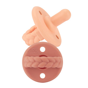 Sweetie Soother Itzy Ritzy Pacifier Sets (2-pack) - Apricot + Terracotta
