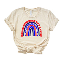Load image into Gallery viewer, Fourth Of July Rainbow Tee • Cream
