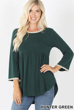 Load image into Gallery viewer, Pompom Detail Peplum Top
