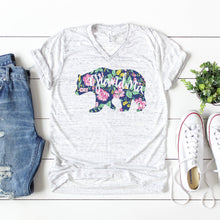 Load image into Gallery viewer, Floral Grandma Bear Tee • White Marble
