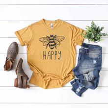 Load image into Gallery viewer, Bee Happy Tee • Mustard
