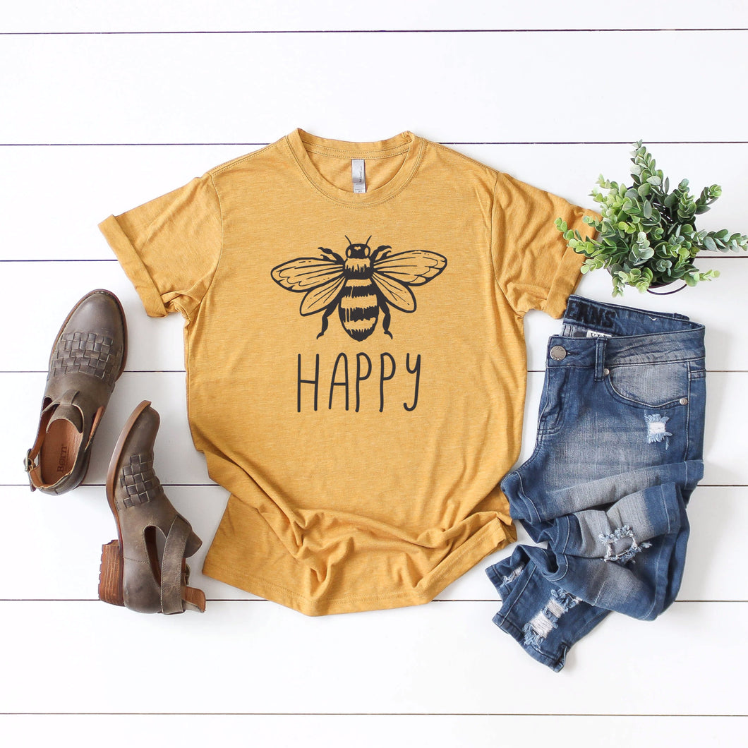 Bee Happy Tee • Mustard
