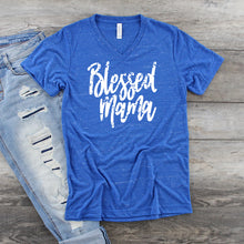 Load image into Gallery viewer, Blessed Mama • Marbled V-Neck Tee
