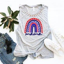 Load image into Gallery viewer, Patriotic Mama Rainbow • Muscle Tank - SIZE UP
