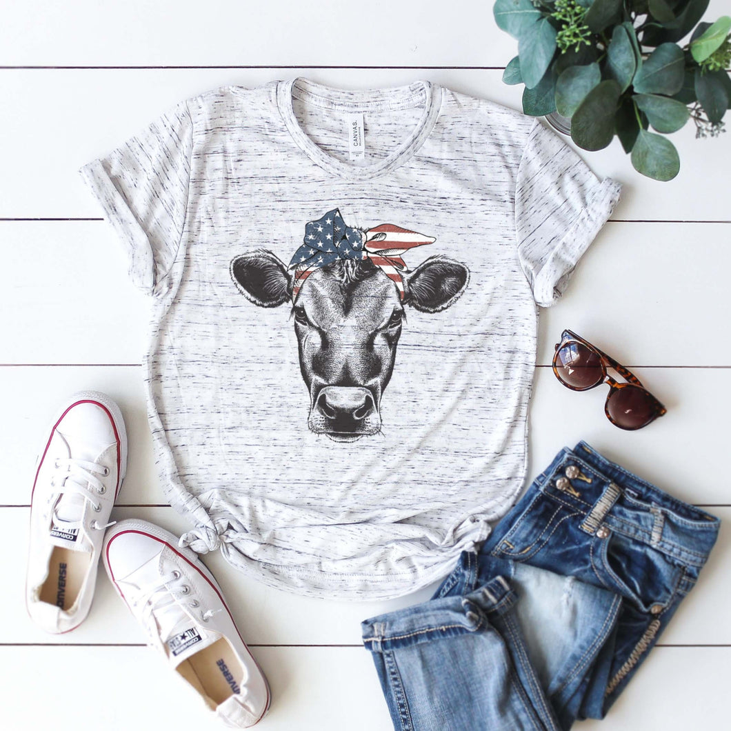 Fourth of July Cow Tee