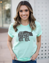 Load image into Gallery viewer, Floral Mama Bear Tee • Charcoal Ink
