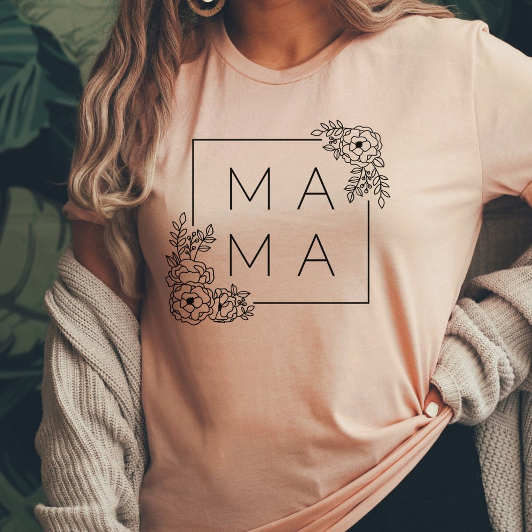 Floral Square Mama Tee • More Colors