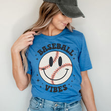 Load image into Gallery viewer, Baseball Vibes Smiley Face Tee
