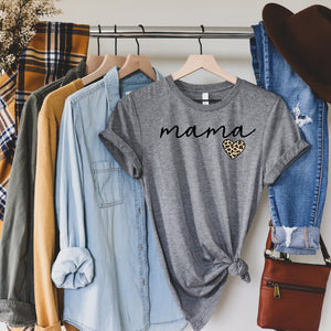 Mama Leopard Heart Shirt • More Colors