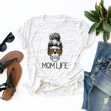 Load image into Gallery viewer, Mom Life Skull Tee • White Marble
