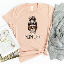 Load image into Gallery viewer, Mom Life Skull • Peach Tee
