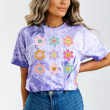 Load image into Gallery viewer, Smiley Flowers Colorblast Tee - Amethyst
