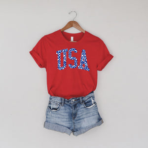 Leopard USA Tee • Red
